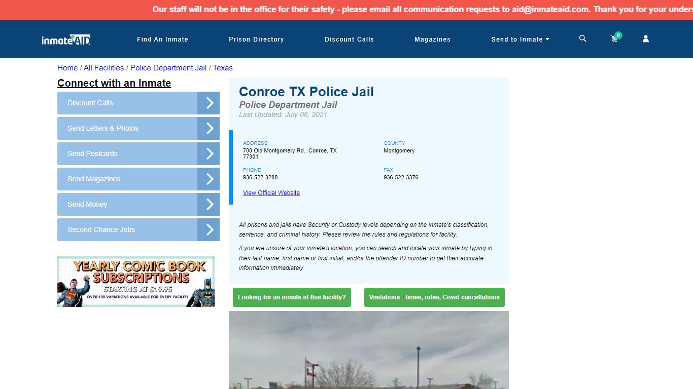 Conroe TX Police Jail & Inmate Search - Conroe, TX